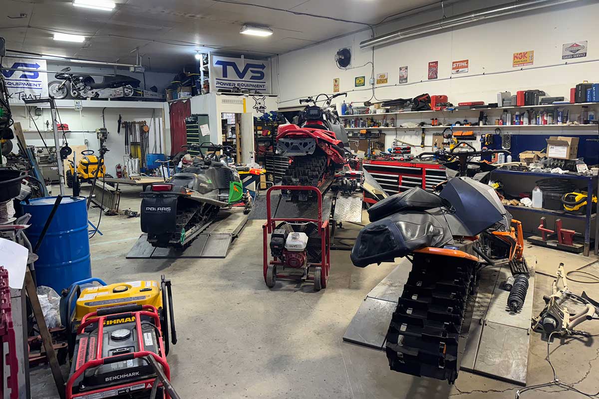 TVS Power skidoos in the shop